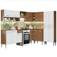 Cocina Integral de Esquina Emilly Ice 4.20 m Marrón Blanco