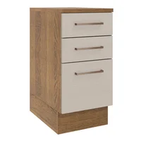 Mueble De Cocina Bajo 3 Cajones Agata 40 Cm Marrón/Crema