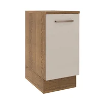 Mueble De Cocina Bajo 1 Puerta Agata 35 Cm Marrón/Crema