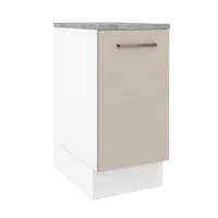 Mueble De Cocina Bajo 1 Puerta Agata 35 Cm Blanco/Crema