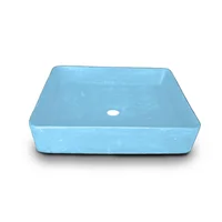 Lavamanos Margarita En Concreto Uhpc Color Blue Wave