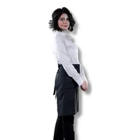 Uniforme Mesero Camisa Oxford Blanca Pantalón Jean Negro Delantal Cintura Hombre L/32