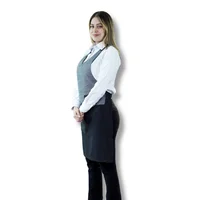 Uniforme Mesero Camiseta Polo Negra Pantalón Jean Negro Delantal Cintura Dama 2XL/16