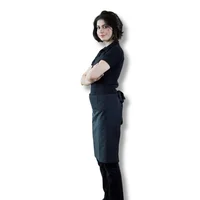 Uniforme Mesero Camiseta Polo Negra 2xl + Pantalon Jean Negro T20 + Delantal de Cintura Dama