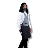 Uniforme Mesero  Camisa Oxford Blanca m + Pantalon Jean Negro T34 + Delantal Tipo Chaleco Hombre