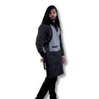 Uniforme Mesero Camisa Oxford Negra m + Pantalon Jean Negro T32 + Delantal Tipo Chaleco Hombre