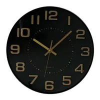 Reloj Quatz Plástico 30.5x30.5 cm Negro Suiza Just Home Collection