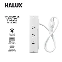 Multitoma De Empotrar 2 Salidas P/T 2 USB Cable 1.5M