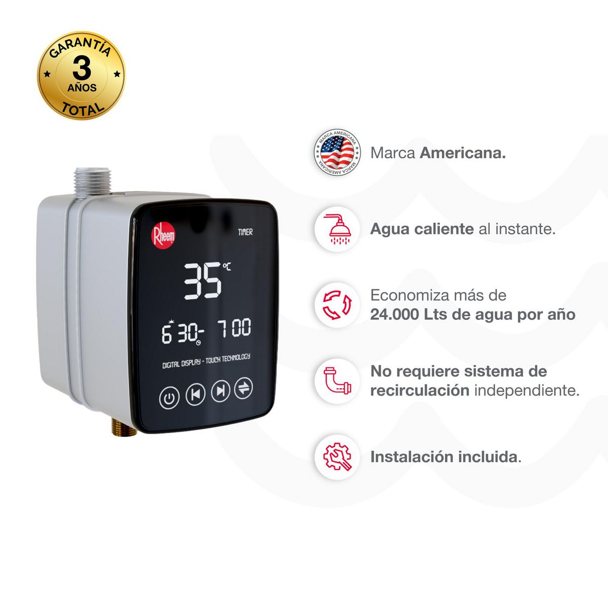 RHEEM - Bomba Recirculadora Para Agua Caliente Ecosystem Rheem