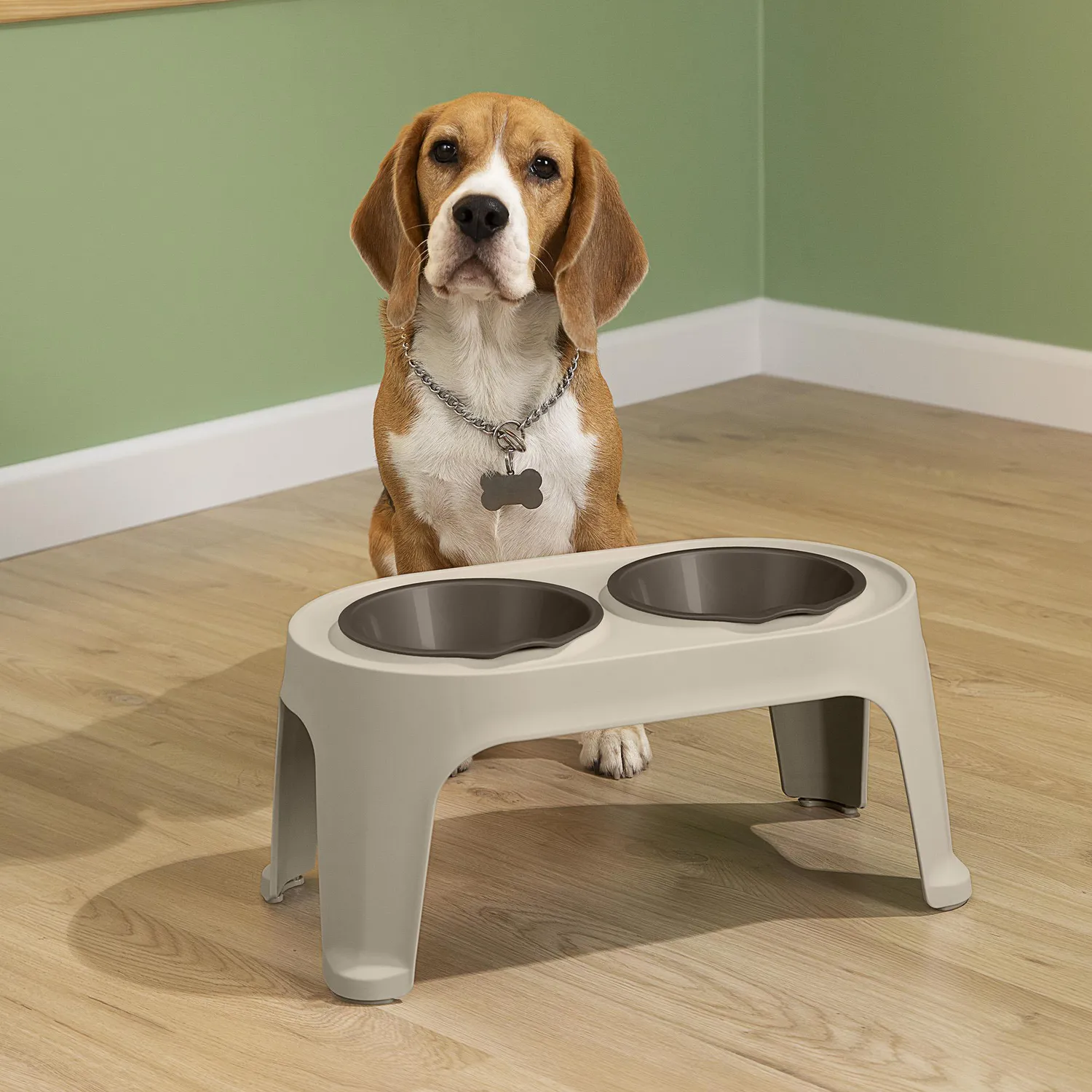 Comedero Para Perro Mediano 21.7x44.3x25.4cm Mocca Rimax