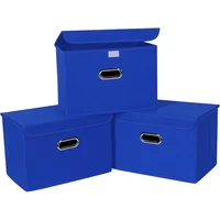 Cubo de Almacenamiento Plegable de Tela de Lino con Tapa