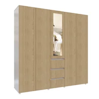 Closet Covalt Espejo 200cm 200x200x50 Madera natural/Blanco