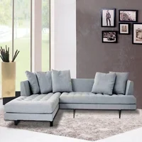 Sala Moderna Omaha Gris Microfibra