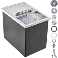 Cofre de Hielo con Caída de Acero Inoxidable y Tapa Deslizante