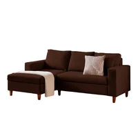 Sala en L Viena 188X87X76cm Chocolate derecha