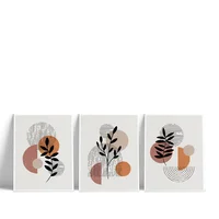 Tríptico Boho Black Leaves