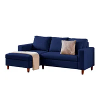 Sala en L Viena 188X87X76cm Azul Indigo Derecha