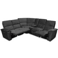 Sala Moderna Oma  245X80X90Cm Negro Microfibra