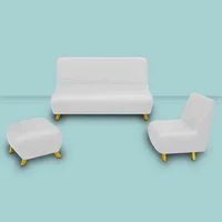 Sala Moderna Elipse 160X80X90Cm Blanco Microfibra