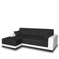 Sala Moderna Sendai 240X80X90Cm Negro Ecocuero
