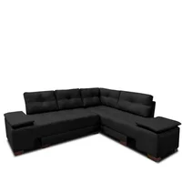 Sala Modular Trinity  280X80X90Cm Negro Ecocuero