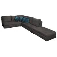 Sala Moderna Eslovenia 260X80X100Cm Negro Microfibra