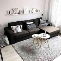 Sala Moderna Viking 240X80X90Cm Negro Ecocuero