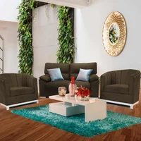 Sala Moderna Congo 180X80X90Cm Café Ecocuero