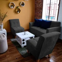 Sala Moderna Malí 160X80X90Cm Negro Microfibra