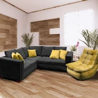 Sala Moderna Belarus 200X80X90Cm Negro Ecocuero