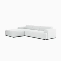 Sala Moderna Montreal 240X80X90Cm Blanco Ecocuero