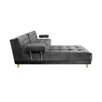 Sala Moderna Dublin 185X80X90Cm Gris Ecocuero