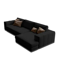 Sala Moderna Hipnos 260X80X100Cm Negro Microfibra
