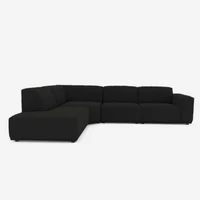 Sala Moderna Hera 260X80X90Cm Negro Microfibra
