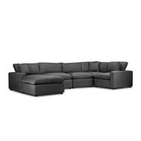 Sala Moderna Minerva 300X80X90Cm Gris Ecocuero