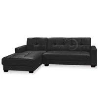 Sala Moderna Bernabé 220X78X90Cm Negro Microfibra