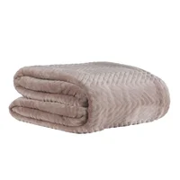 Cobija Flannel 220x220cm 250gr Mauve Chevron