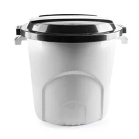 Caneca Tanque Multiuso Plástico 50 L con Tapa y Manijas Blanco Set X 10 Unidades
