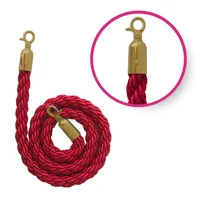 Cinta Trenzada para Separador de Fila Roja con Gancho Dorado Set X 3 Unidades