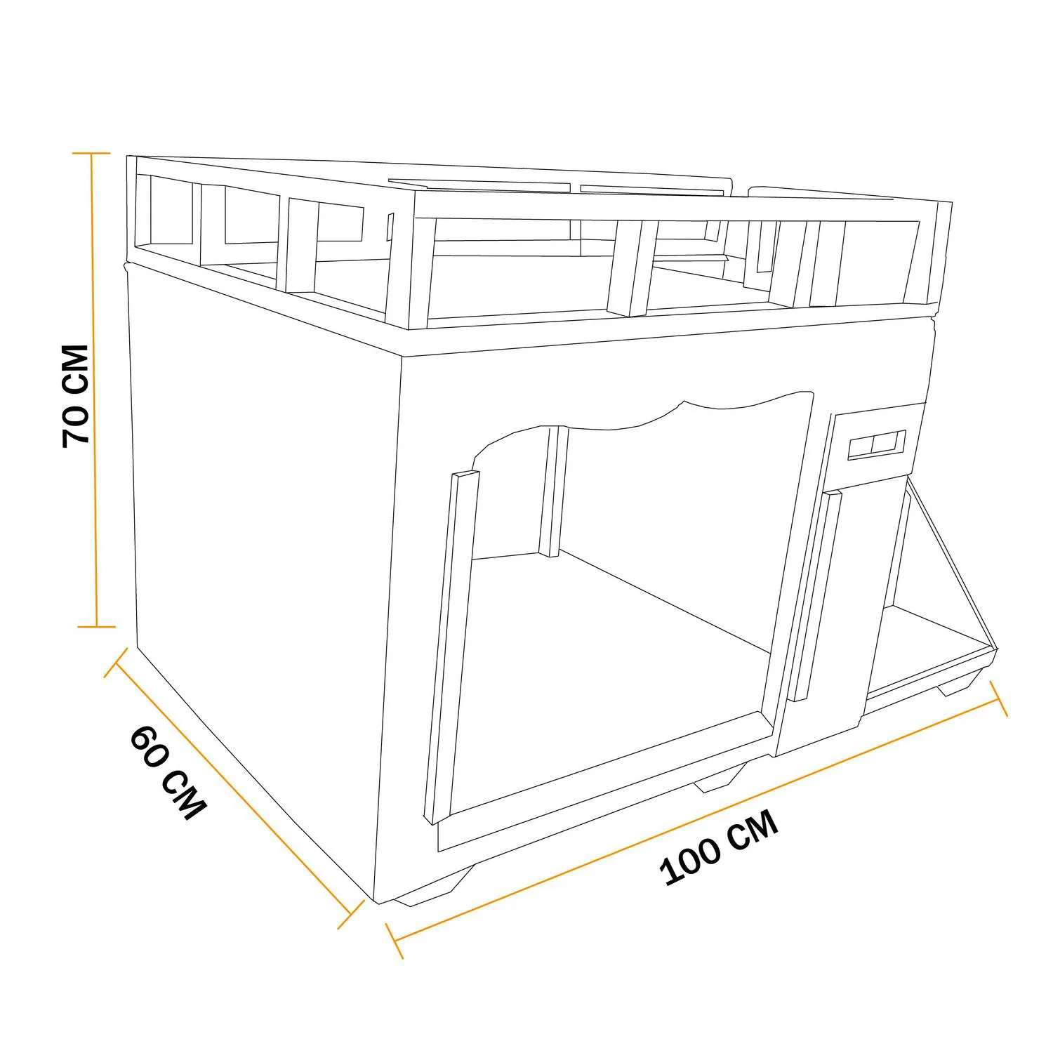 Casa para Perro en Madera Pino Natural con Terraza 3