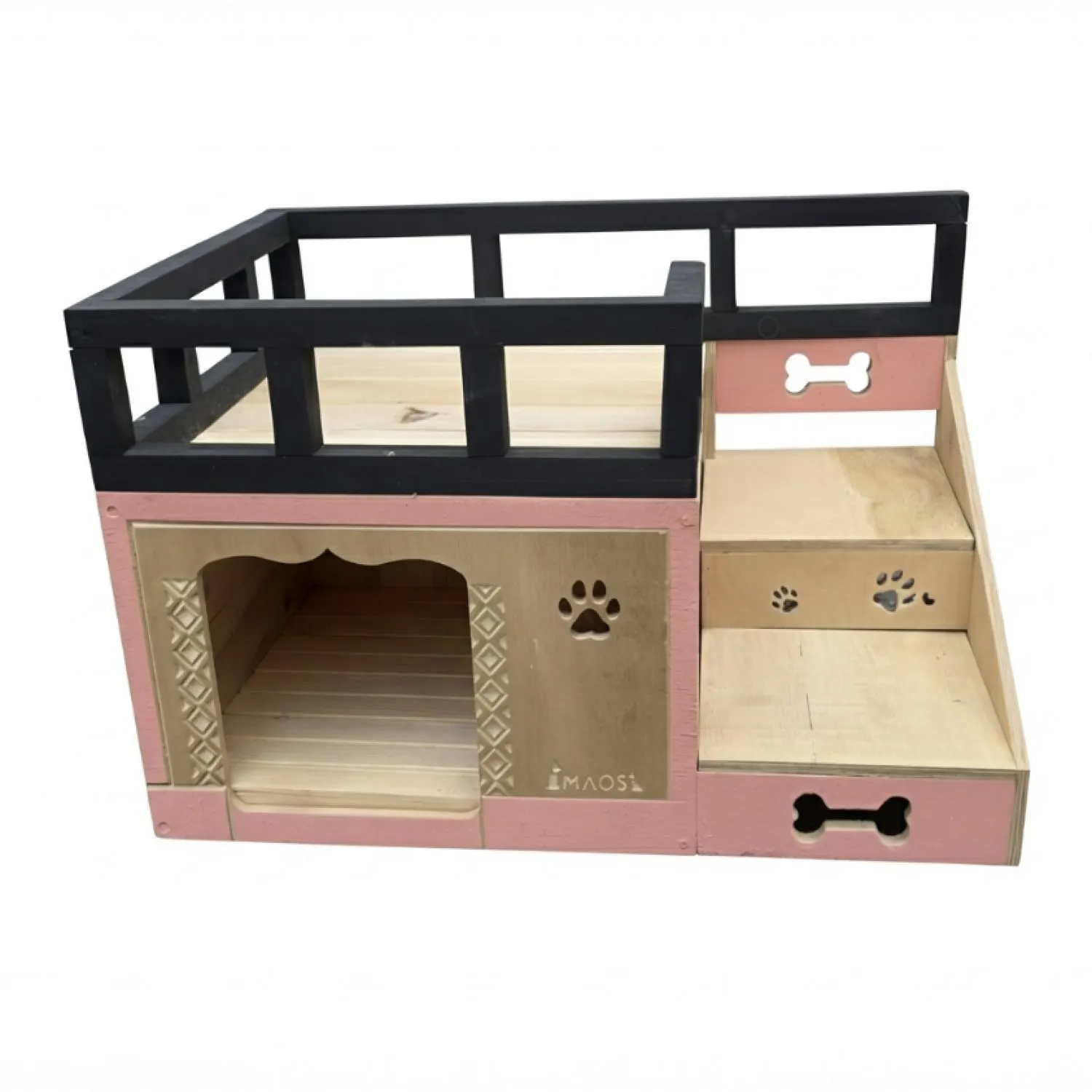 Casa En Madera Pino Pequeña Terraza Perro Rosada