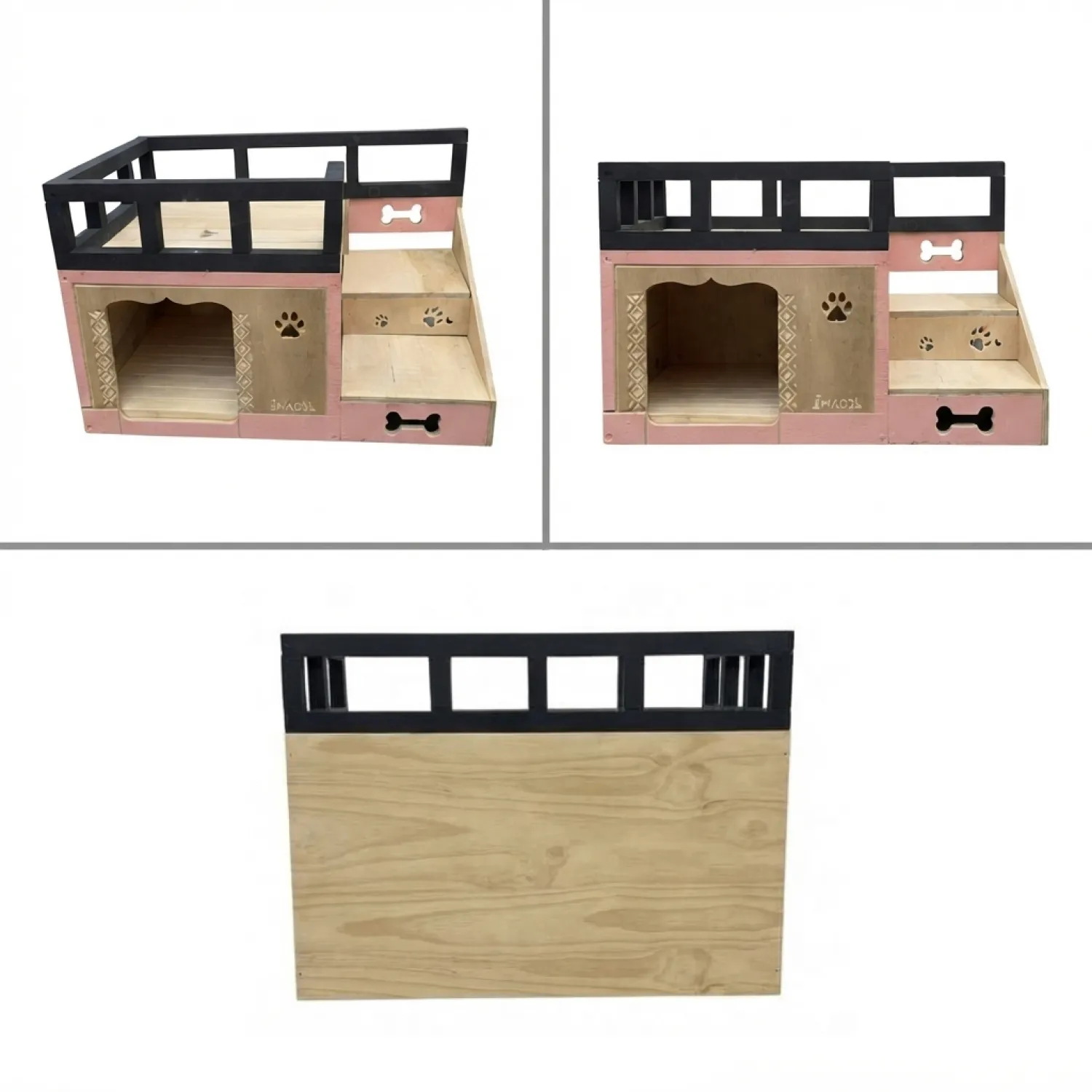 Casa En Madera Pino Pequeña Terraza Perro Rosada 4