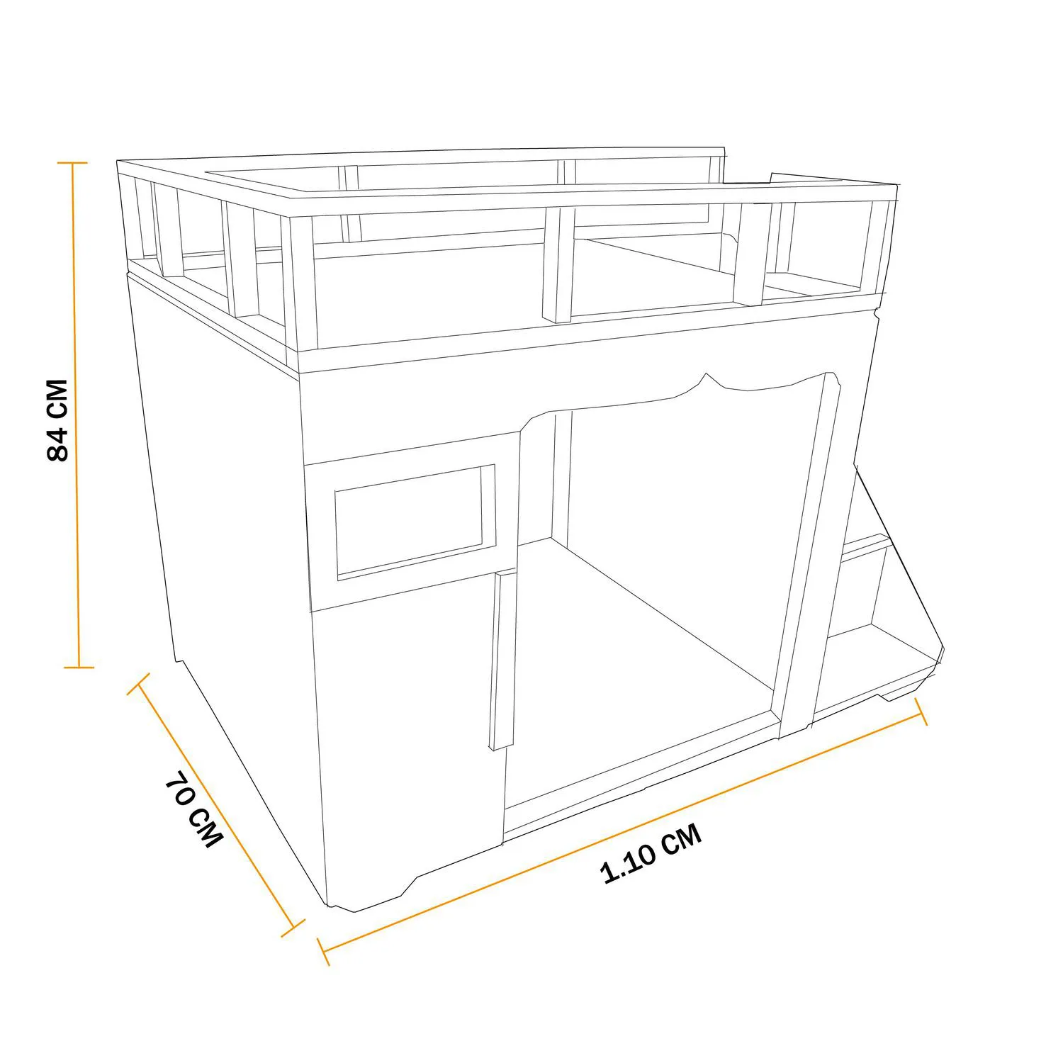 Casa para Perro en Madera Pino Natural Grande con Terraza 4
