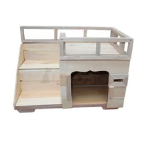 Casa Para Perro con Terraza en Madera Pino Pequeña