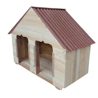 Casa para Perro Doble En Madera Pino 150x120 cm Grande Natural