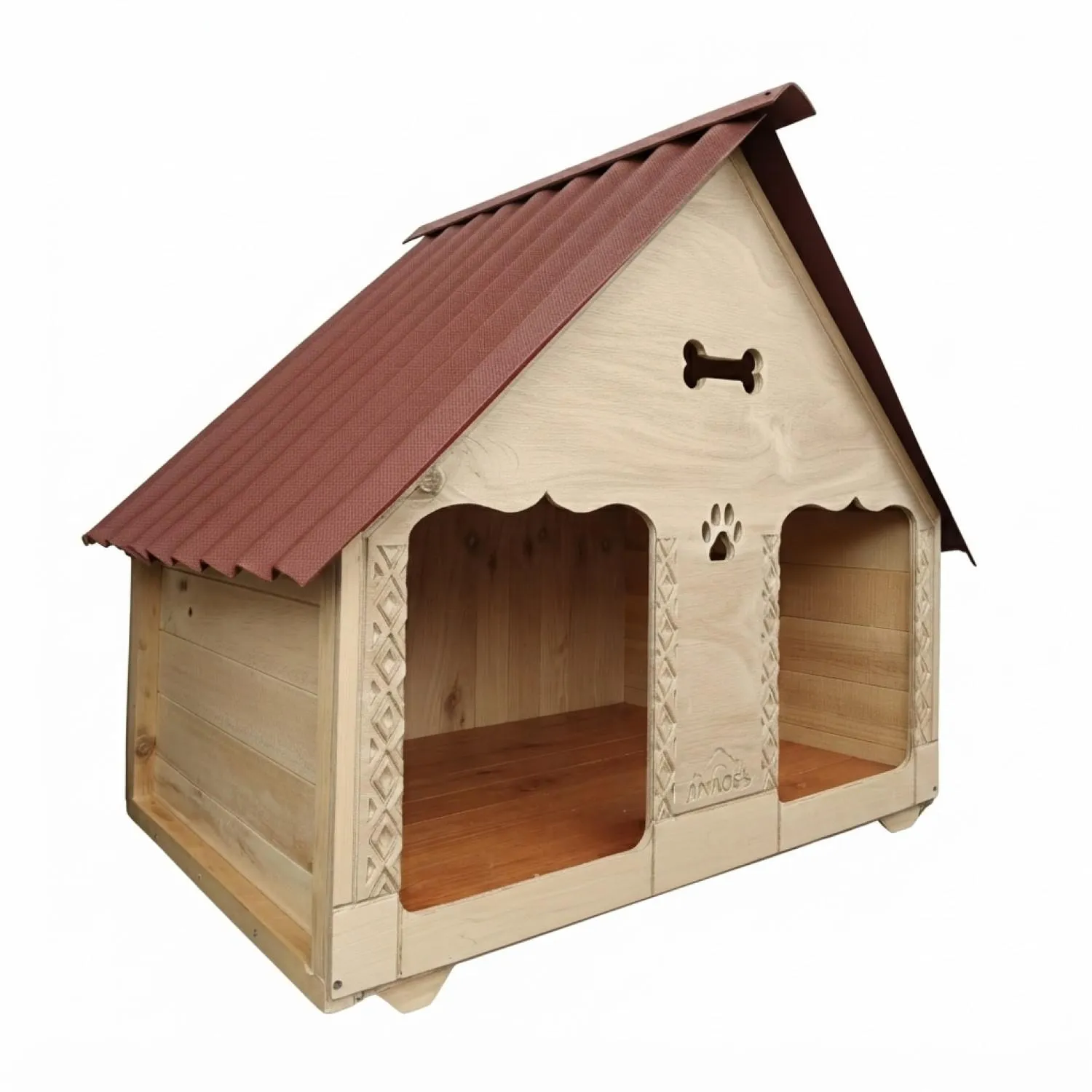 Casa para Perro Doble En Madera Pino Grande 150x120 cm