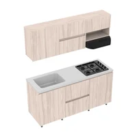 Cocina Integral Zafiro 180X60 Con Mesón Lavaplatos Granito Perla Y Estufa Muebles Soder Con Platero Instalable En Ambas Direcciones