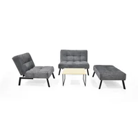 Sala Reclinable Togo 79x260x194 Gris con Mesa
