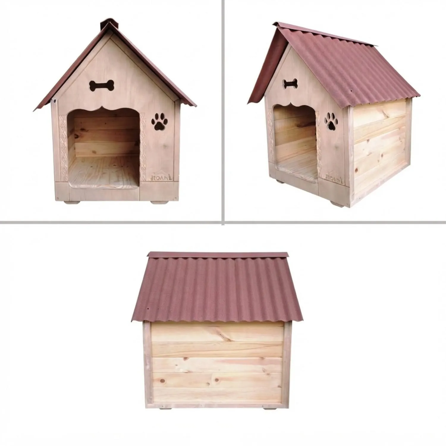 Casa En Madera Pino Mediana Perro 3