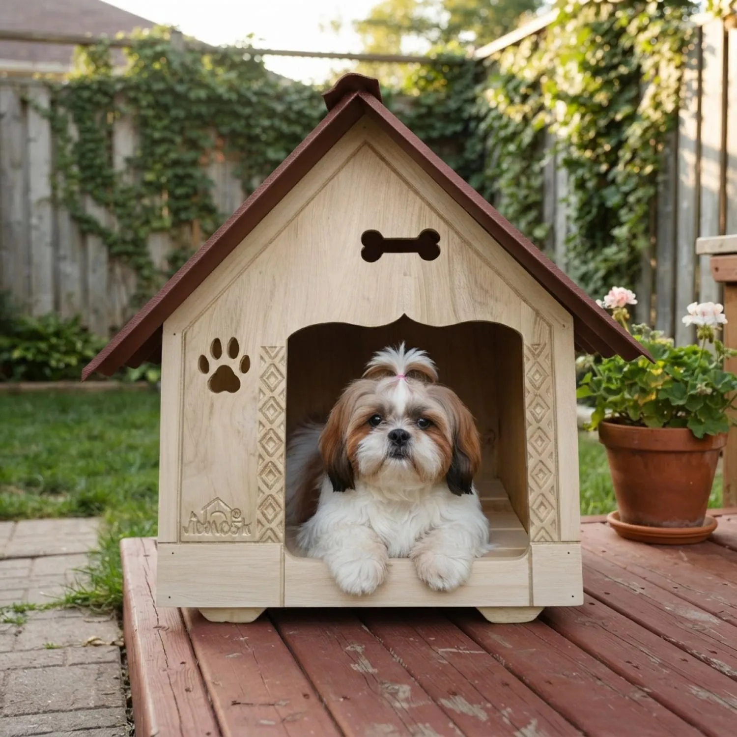 Casa En Madera Pino Pequeña Perro